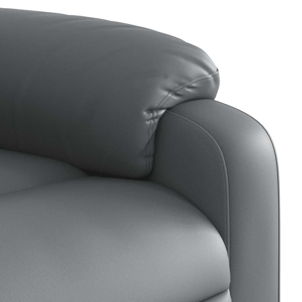 Massage Recliner Chair Grey Faux Leather Price