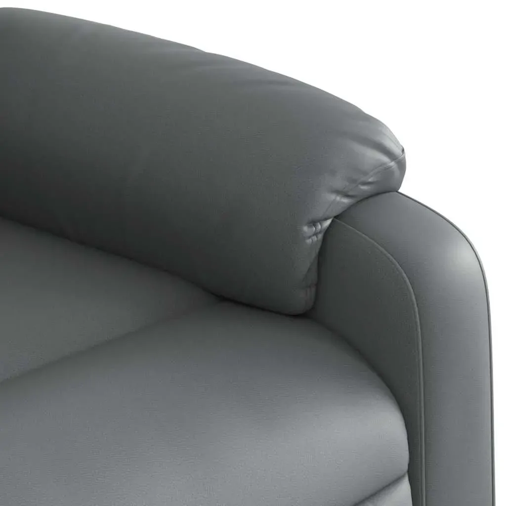 Massage Recliner Chair Grey Faux Leather Price