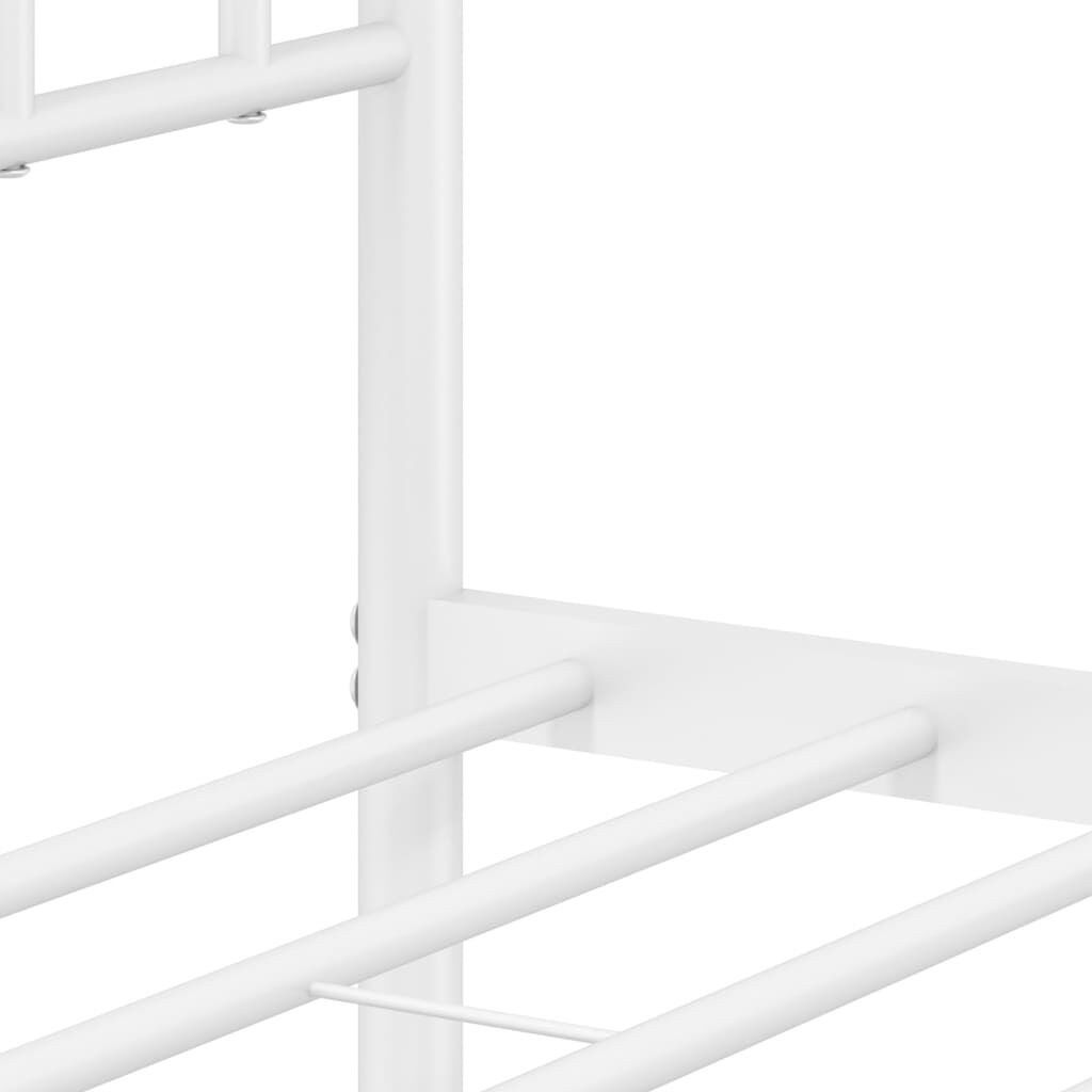 Metal Bed Frame without Mattress with Footboard White 107x203 cm King Single Price
