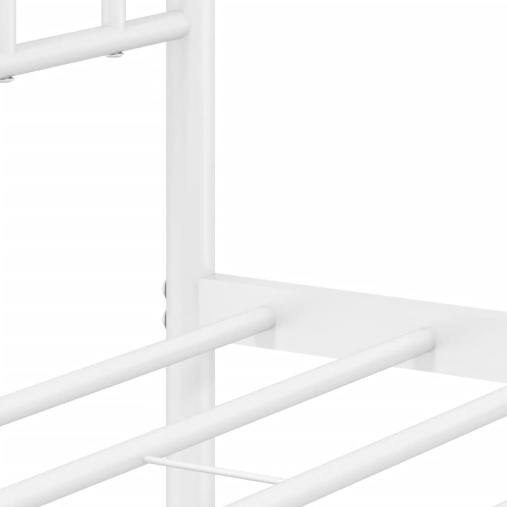 Metal Bed Frame without Mattress with Footboard White 183x203 cm King Price