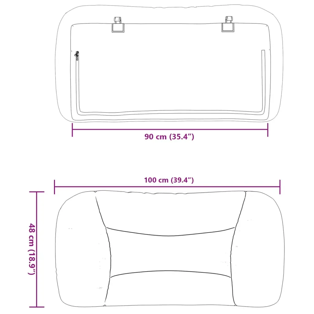 Headboard Cushion "Hvar" Dark Grey 90 cm Fabric Price