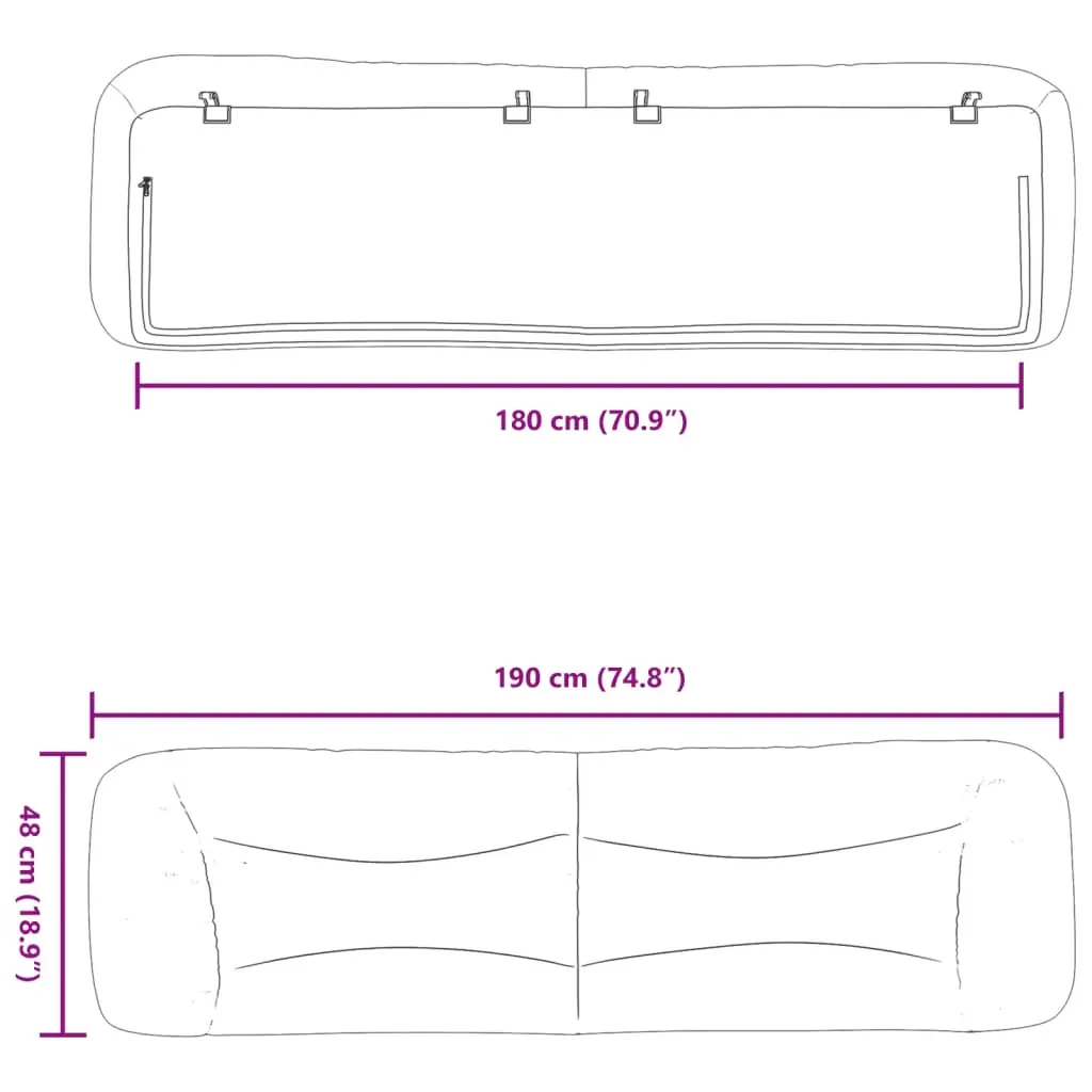 Headboard Cushion "Hvar" Black 180 cm Faux Leather Price