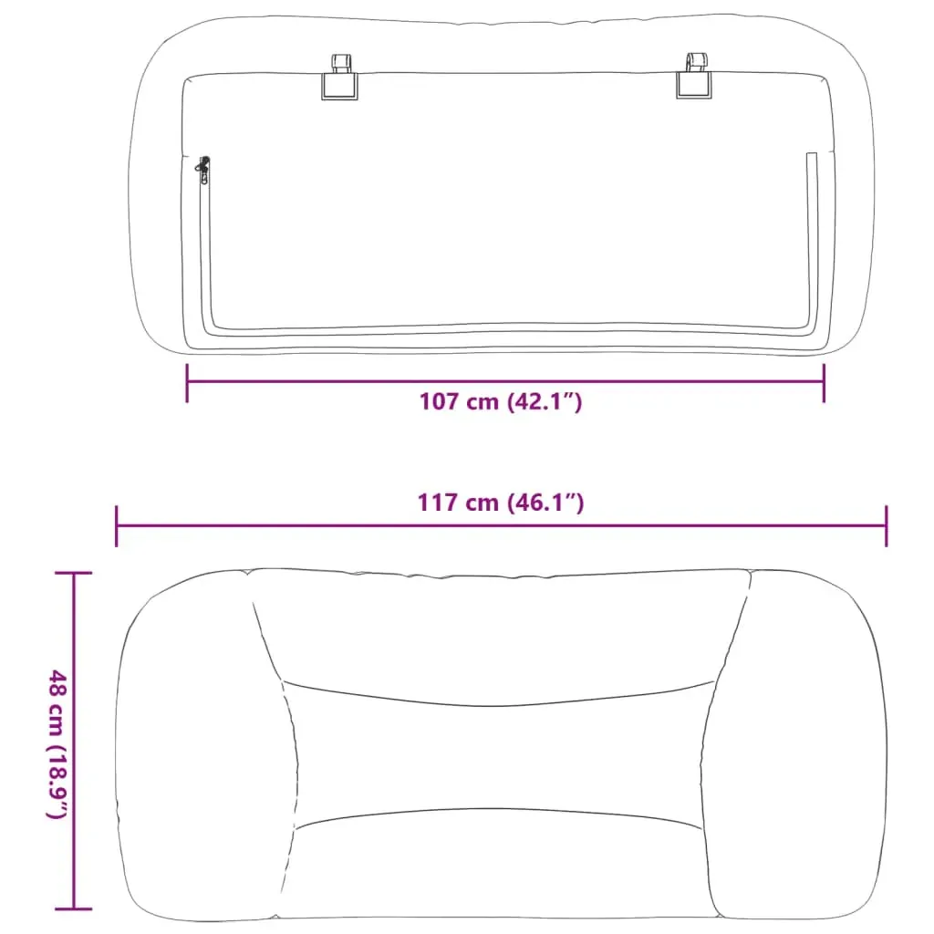 Headboard Cushion "Hvar" Dark Grey 107 cm King Single Fabric Price