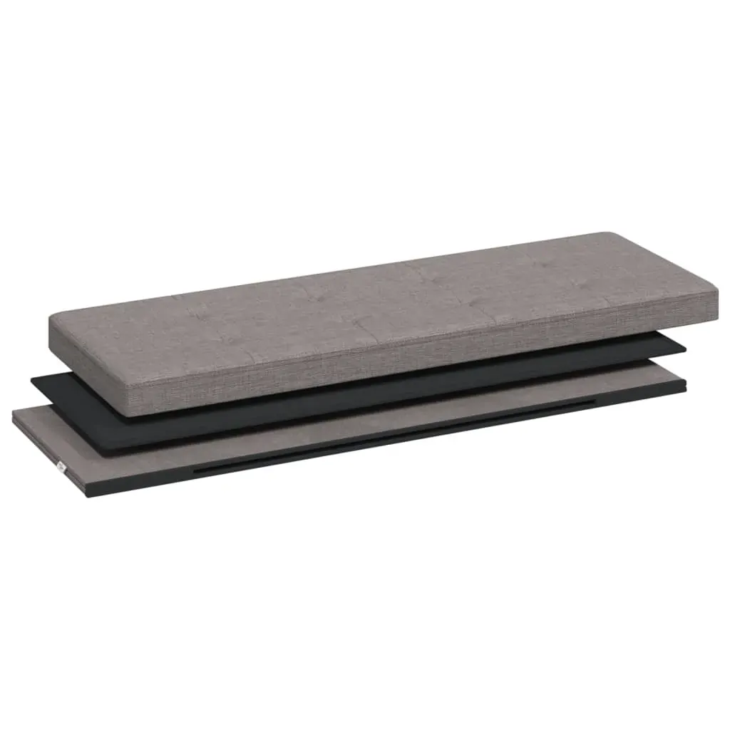 Storage Bench Foldable Light Grey Faux Linen Price