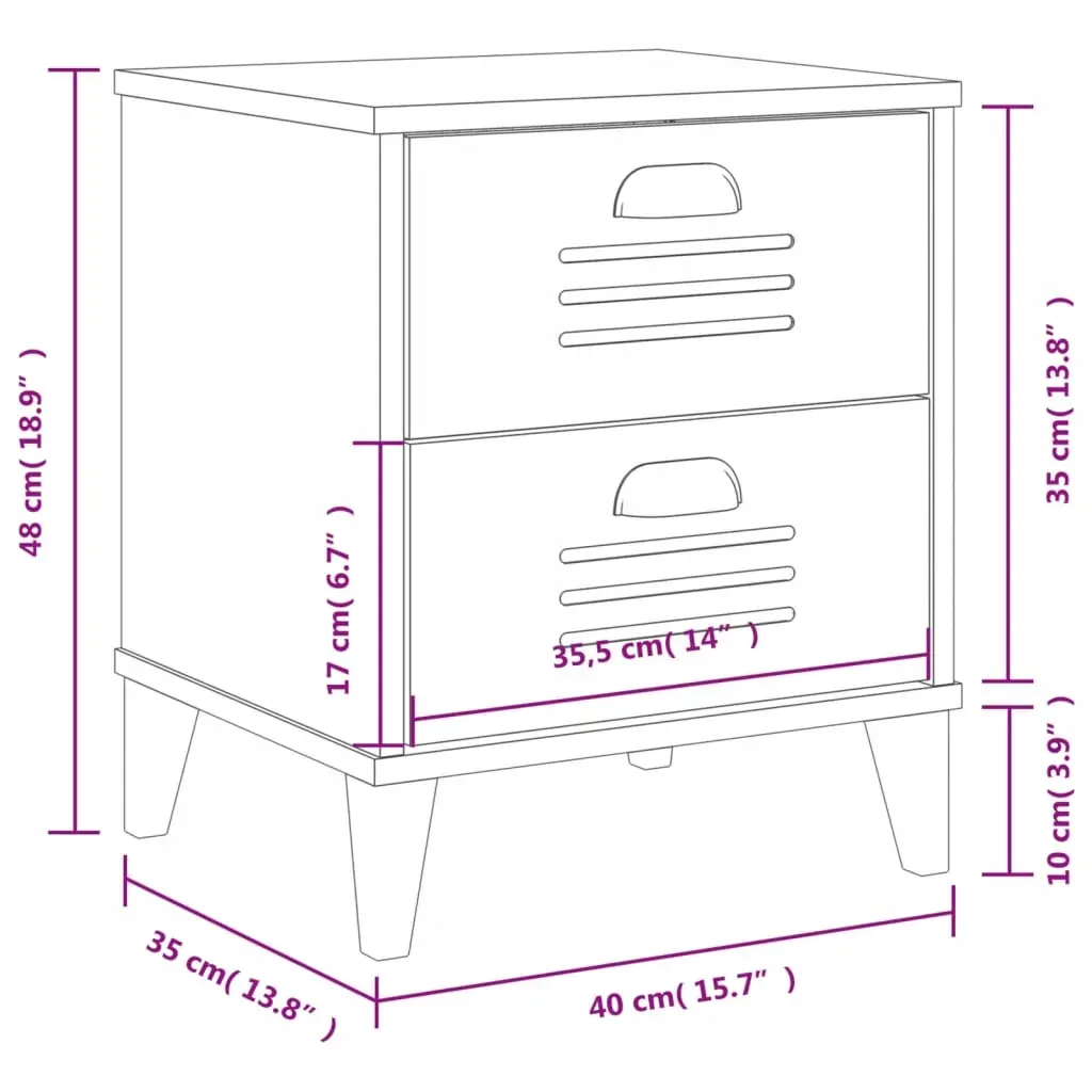 Bedside Cabinet VIKEN Anthracite Grey Engineered Wood Price
