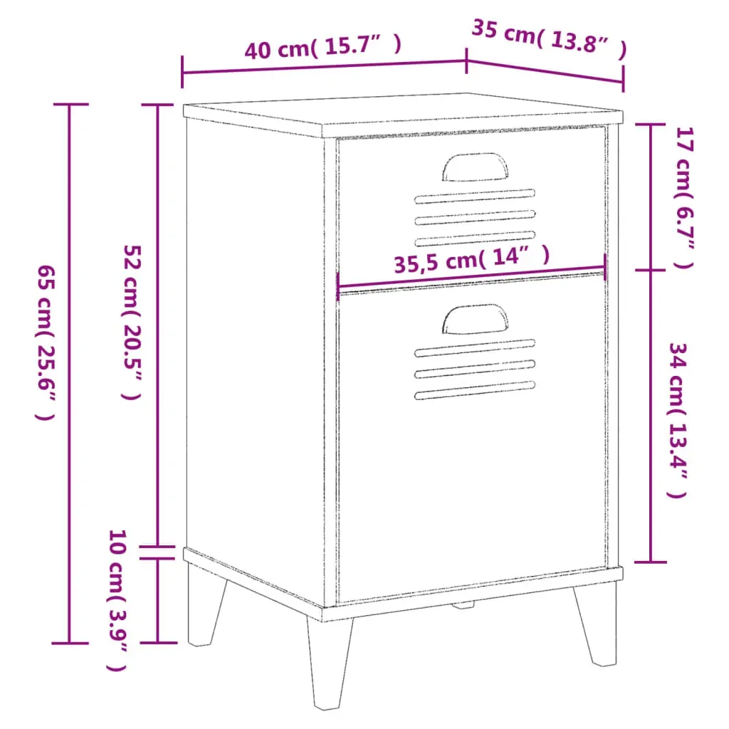 Bedside Cabinet VIKEN Anthracite Grey Engineered Wood Price