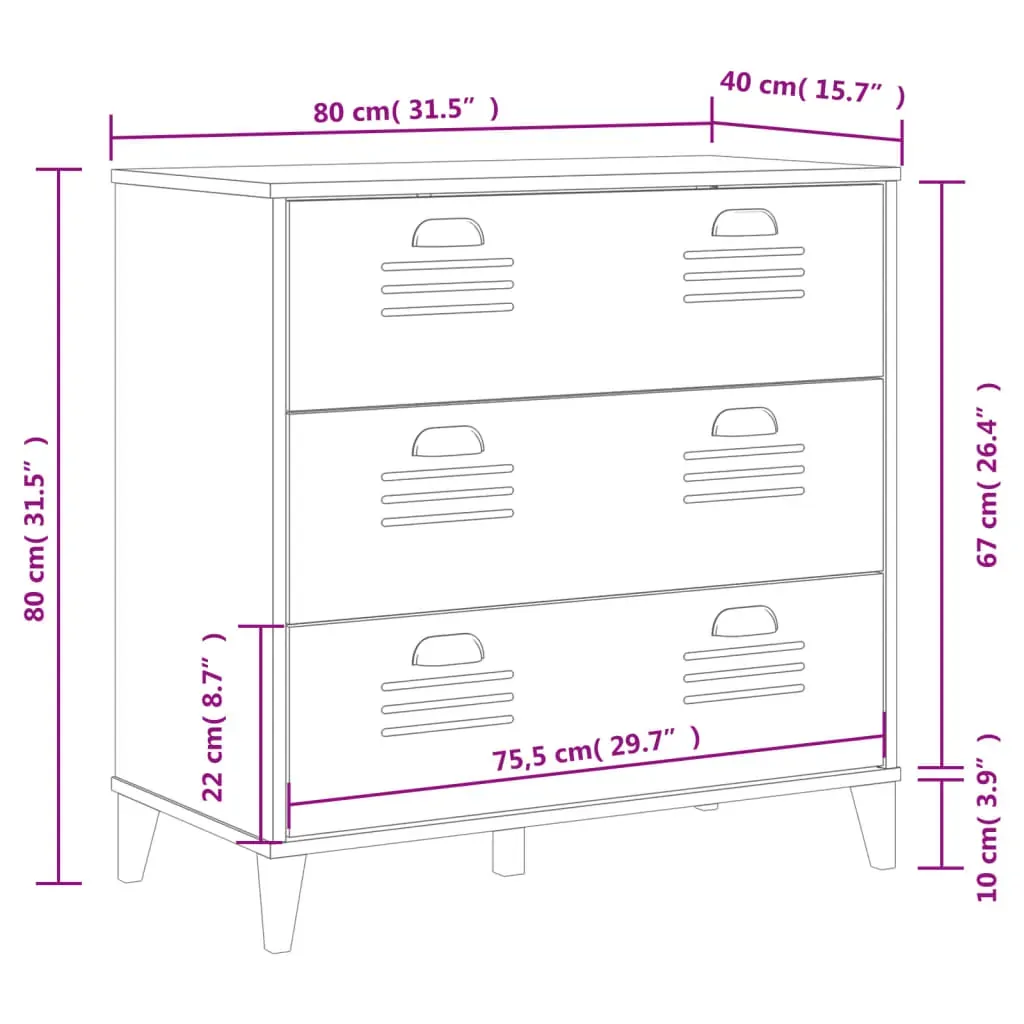 Drawer Cabinet VIKEN Black Engineered Wood Price