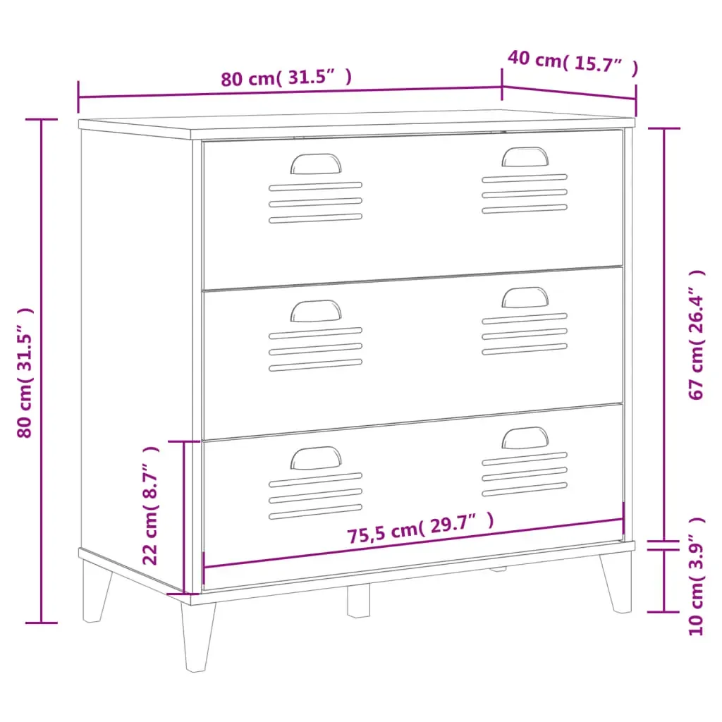 Drawer Cabinet VIKEN Anthracite Grey Engineered Wood Price