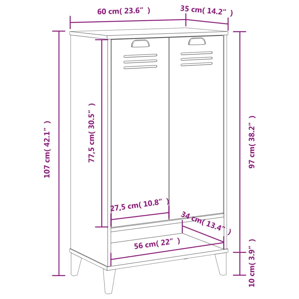 Shoe Cabinet VIKEN Black Engineered Wood Price