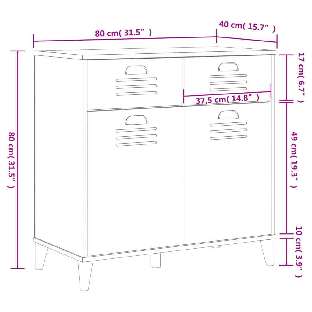 Sideboard VIKEN White 80x40x80 cm Engineered Wood Price