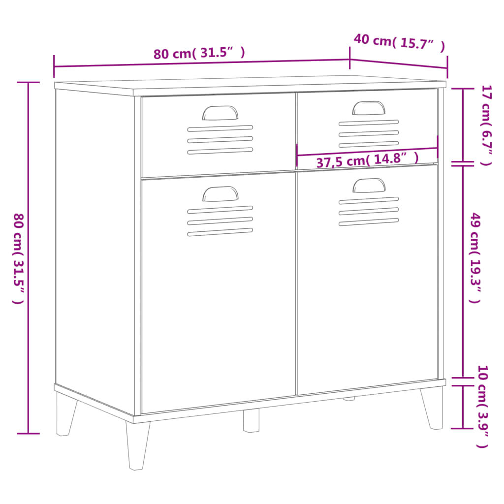 Sideboard VIKEN Black 80x40x80 cm Engineered Wood Price