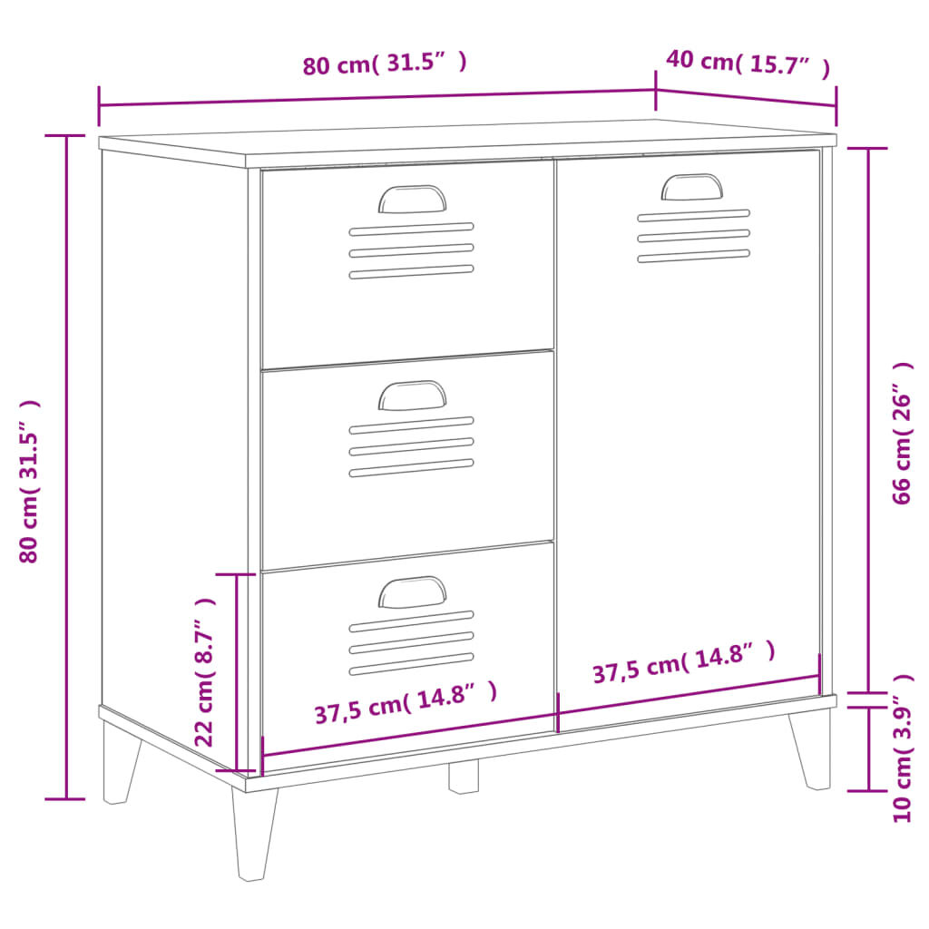 Sideboard VIKEN Anthracite Grey 80x40x80 cm Engineered Wood Price