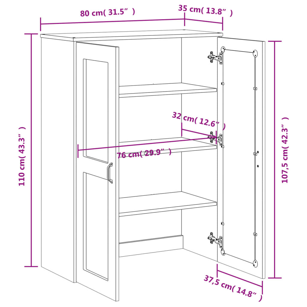 Top for Highboard VIKEN Black Engineered Wood Price