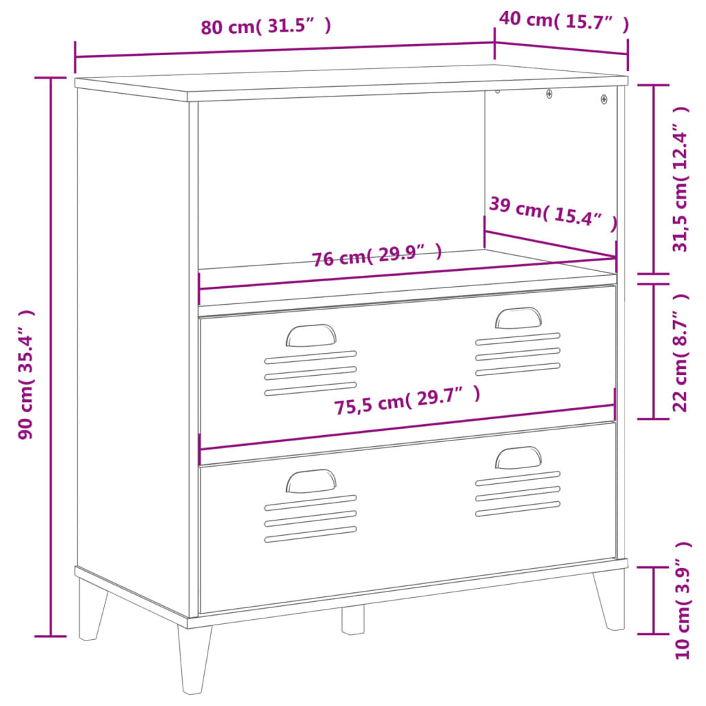 Bookcase VIKEN Anthracite Grey 80x40x90 cm Engineered Wood Price