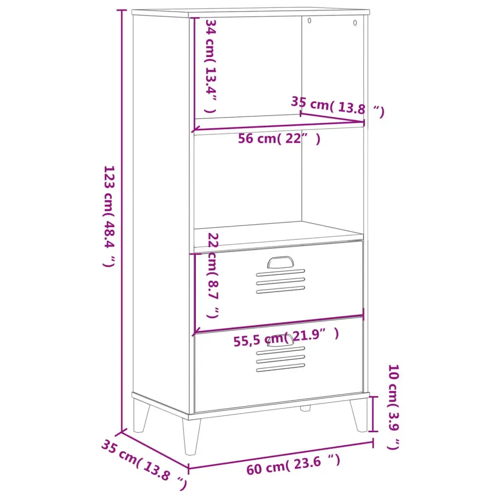 Bookcase VIKEN Black 60x35x123 cm Engineered Wood Price