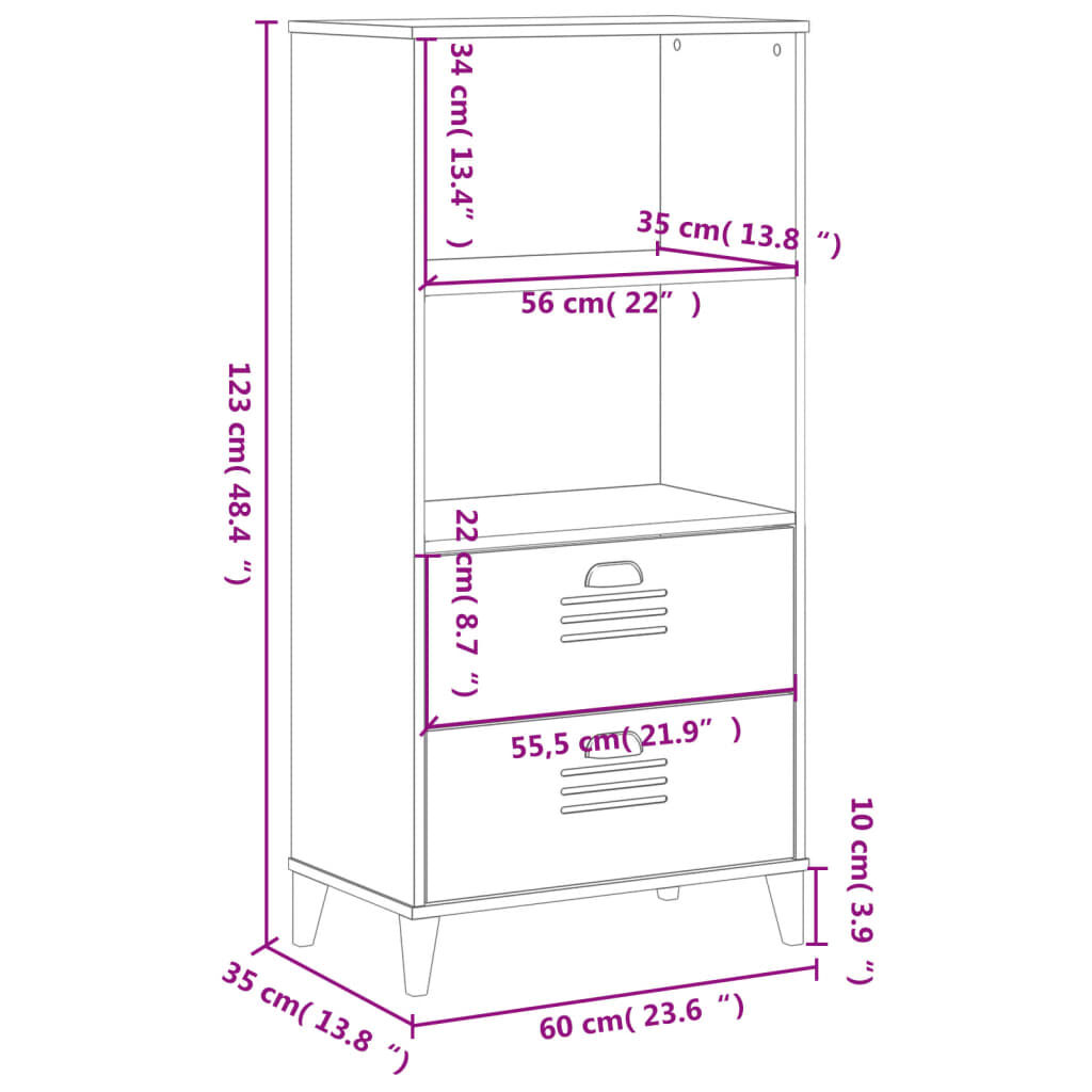 Bookcase VIKEN Anthracite Grey 60x35x123 cm Engineered Wood Price