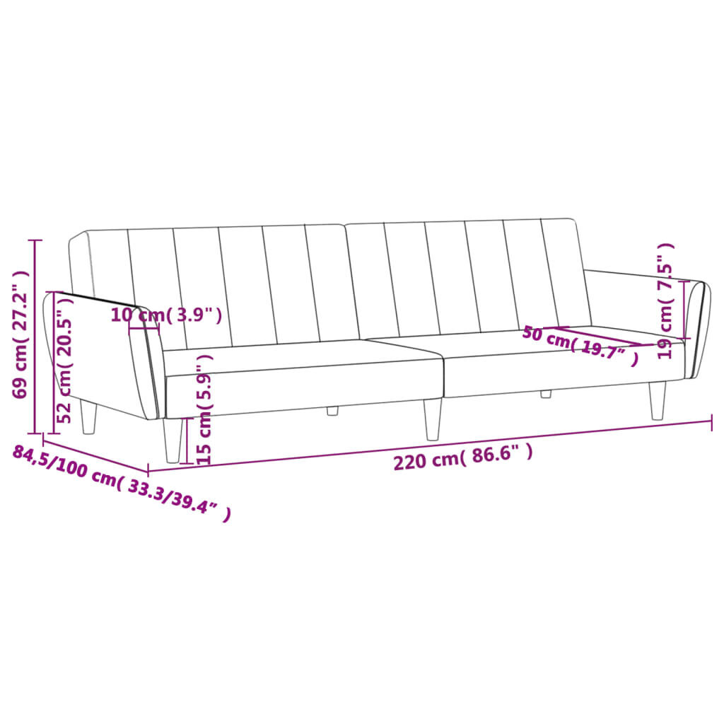 2-Seater Sofa Bed Black Velvet Price
