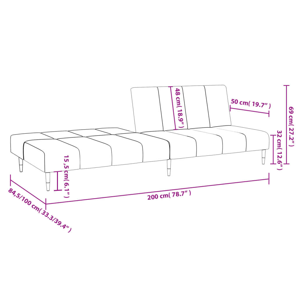 2-Seater Sofa Bed Dark Grey Velvet Price