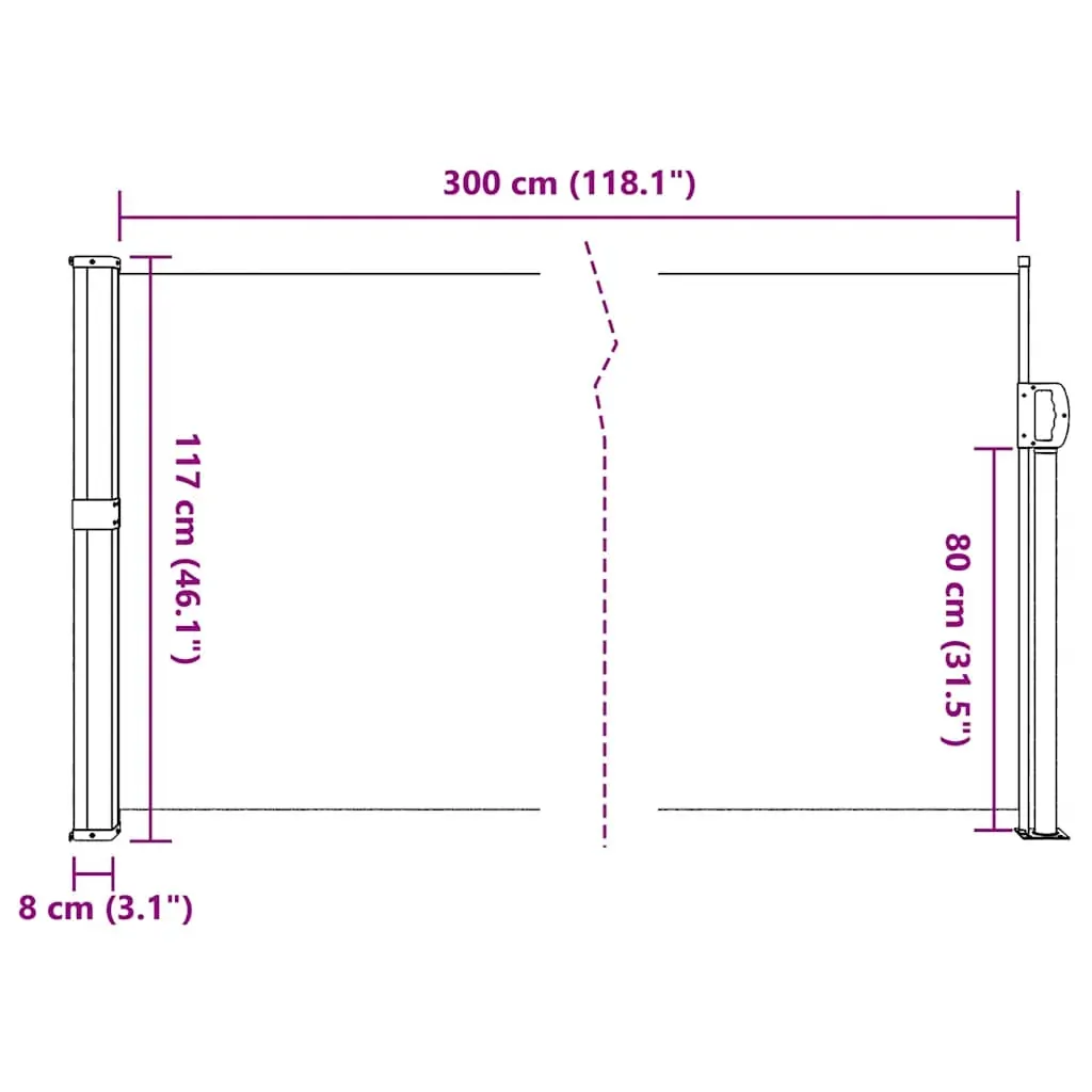 Retractable Side Awning Anthracite 117x300 cm Price