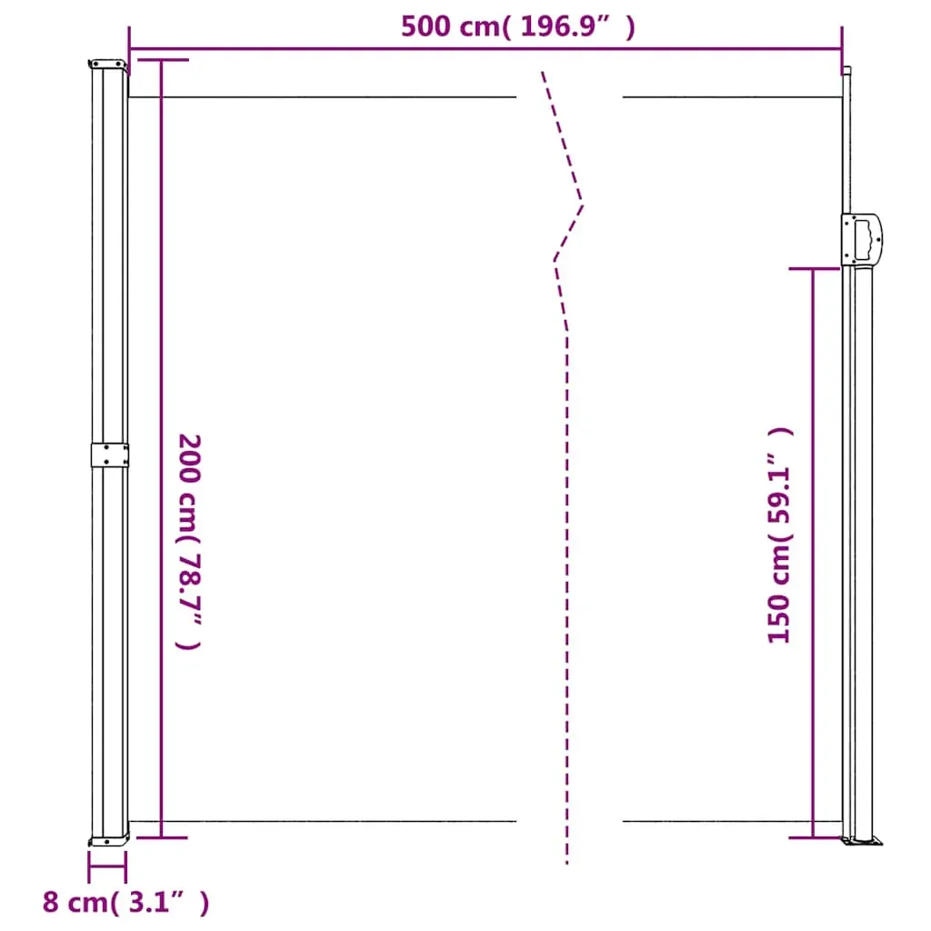 Retractable Side Awning Anthracite 200x500 cm Price