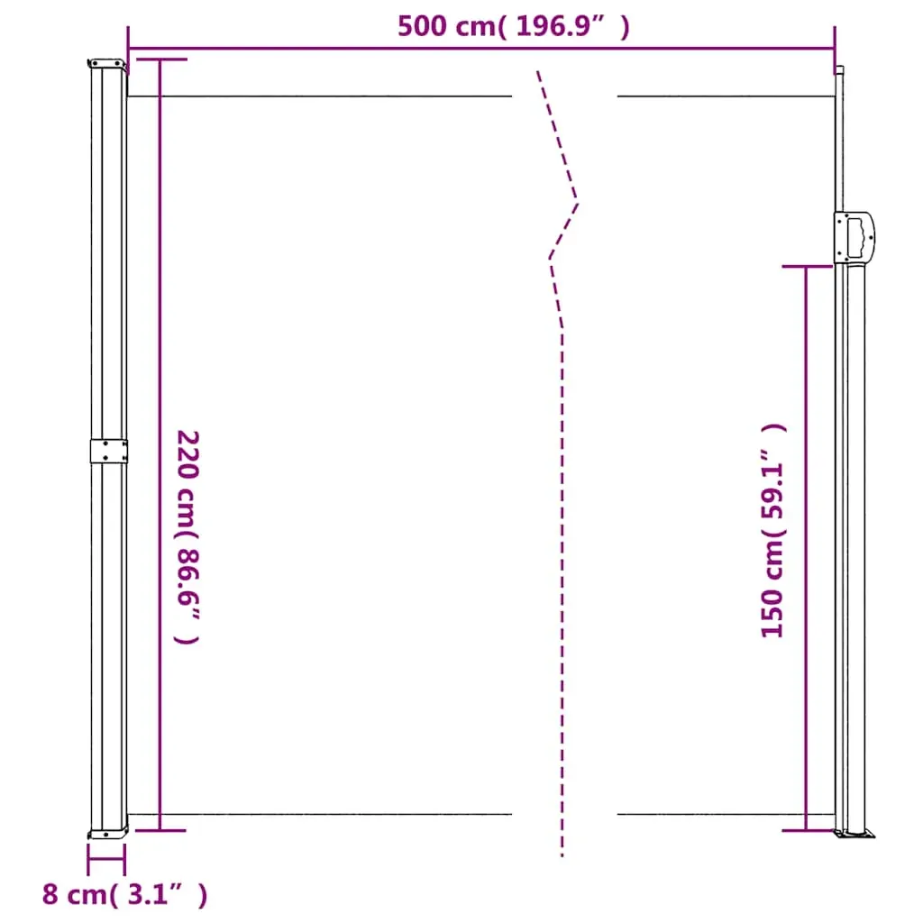 Retractable Side Awning Anthracite 220x500 cm Price