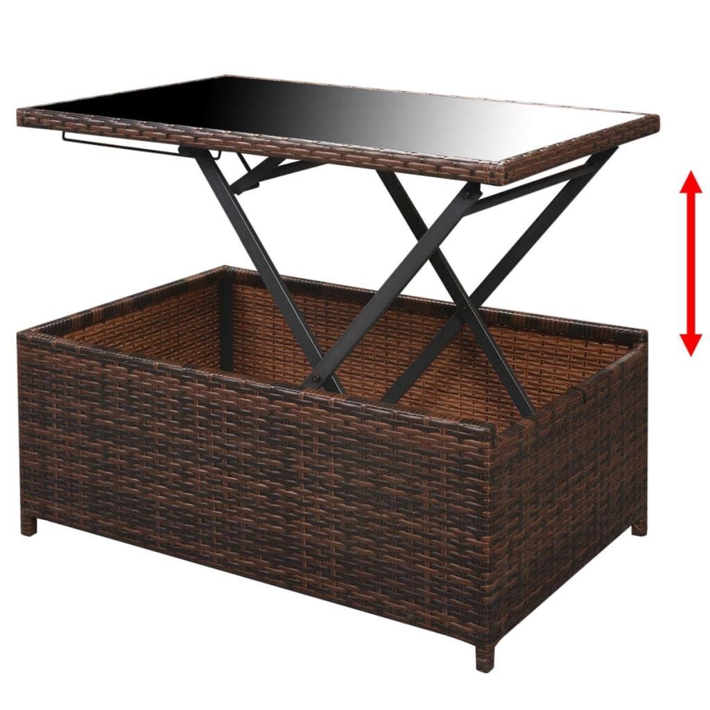 10 Piece Garden Lounge Set with Cushions Poly Rattan Brown Price