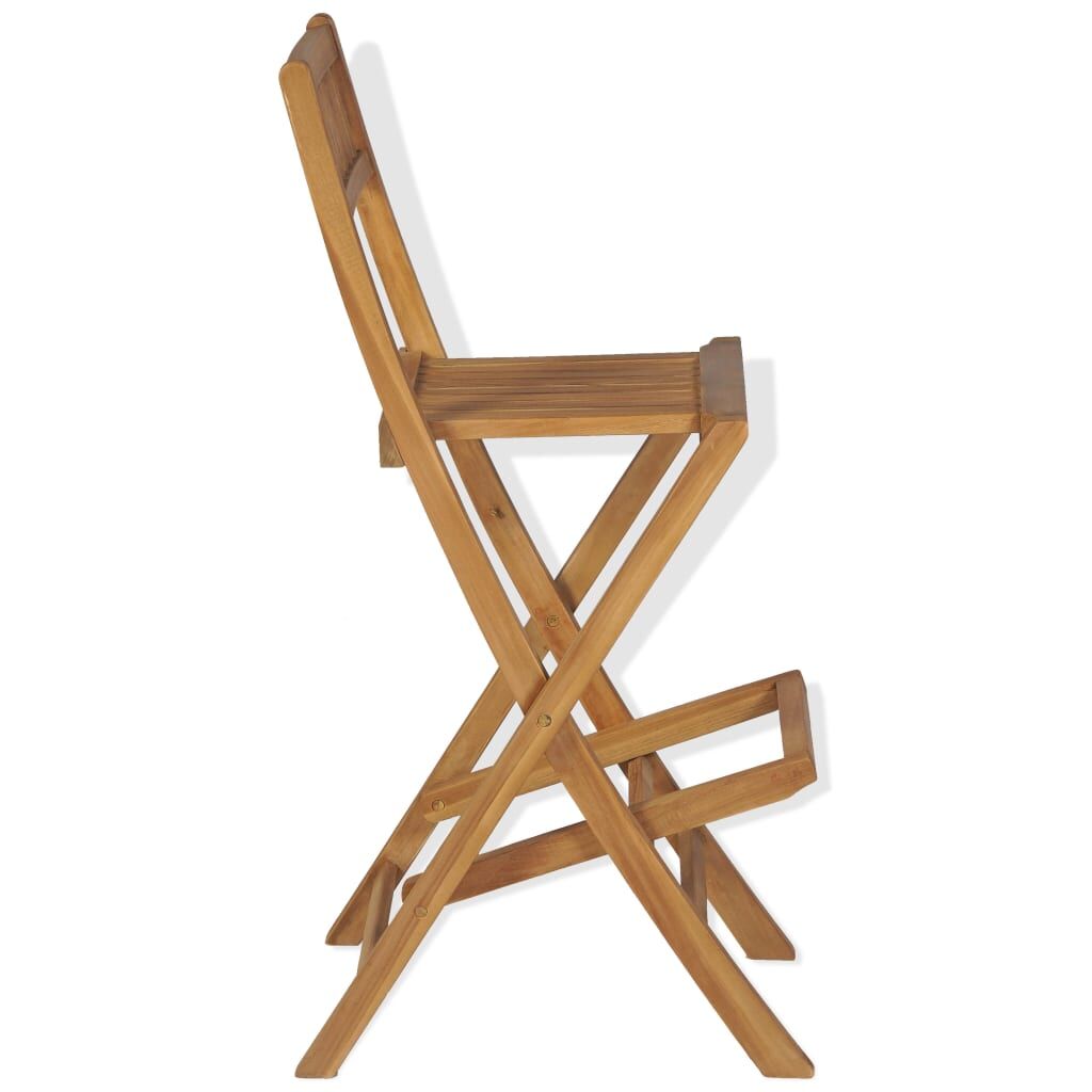 3 Piece Bistro Set with Folding Chairs Solid Teak Wood Price