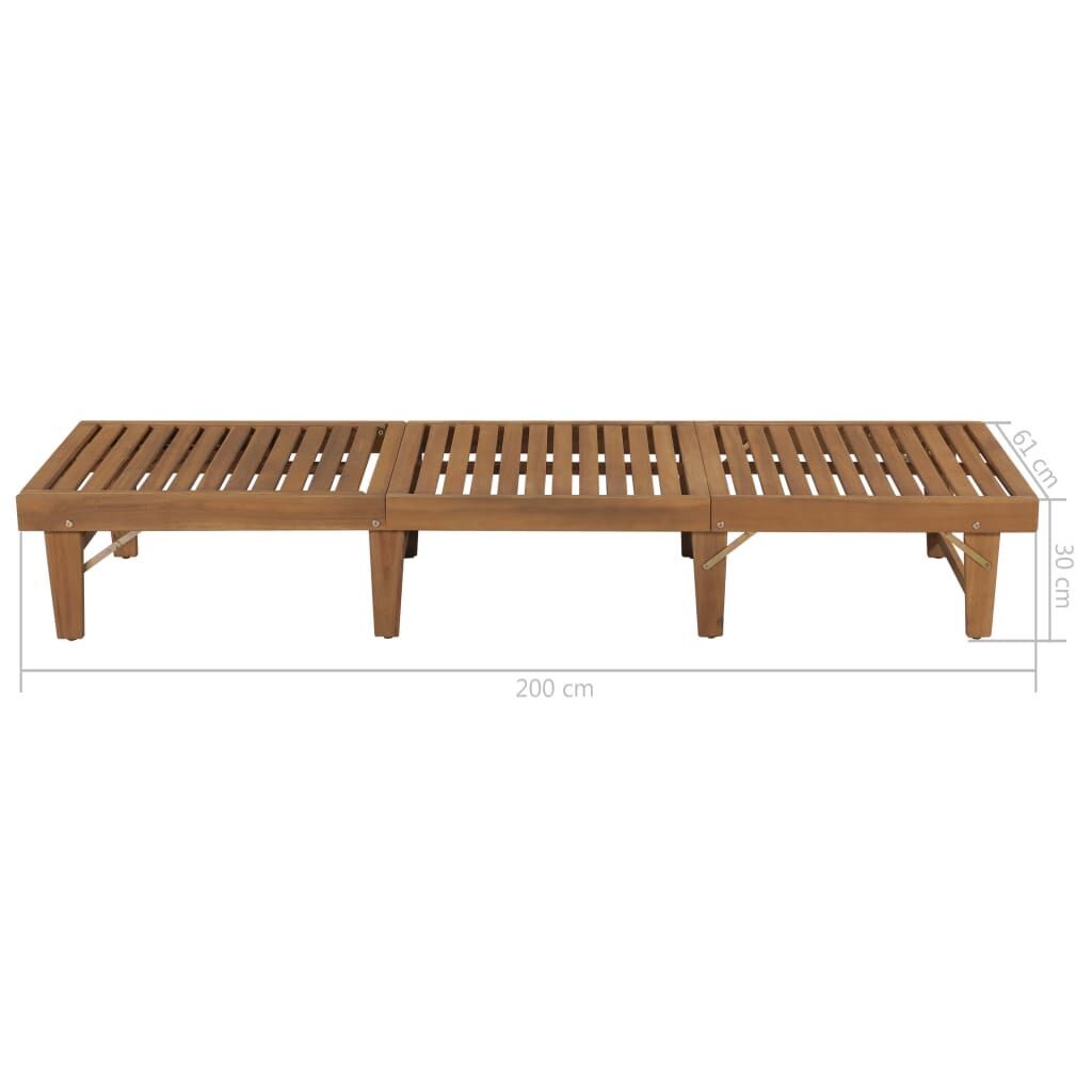 Folding Sun Lounger Solid Acacia Wood Price