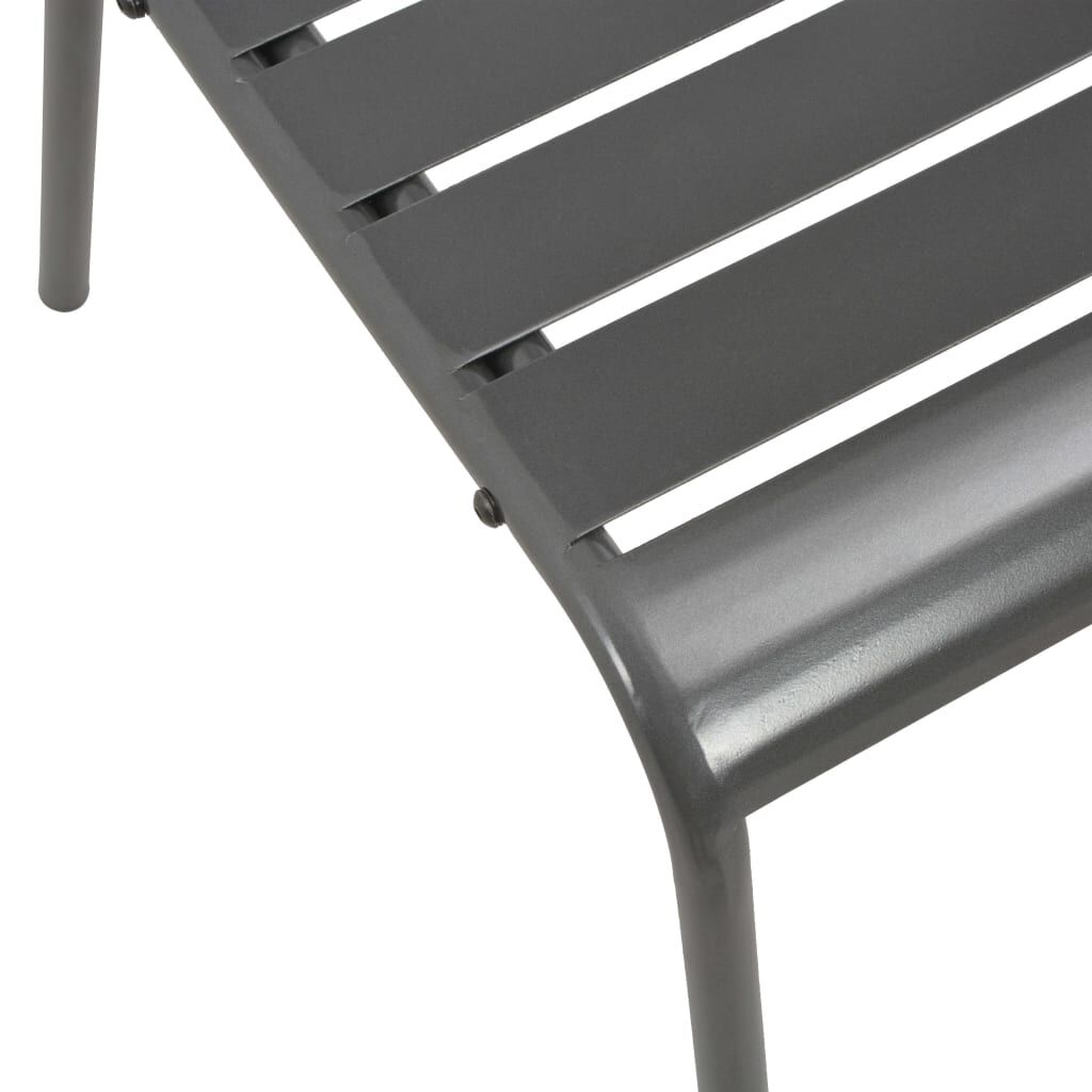 5 Piece Outdoor Dining Set Steel Dark Grey Price