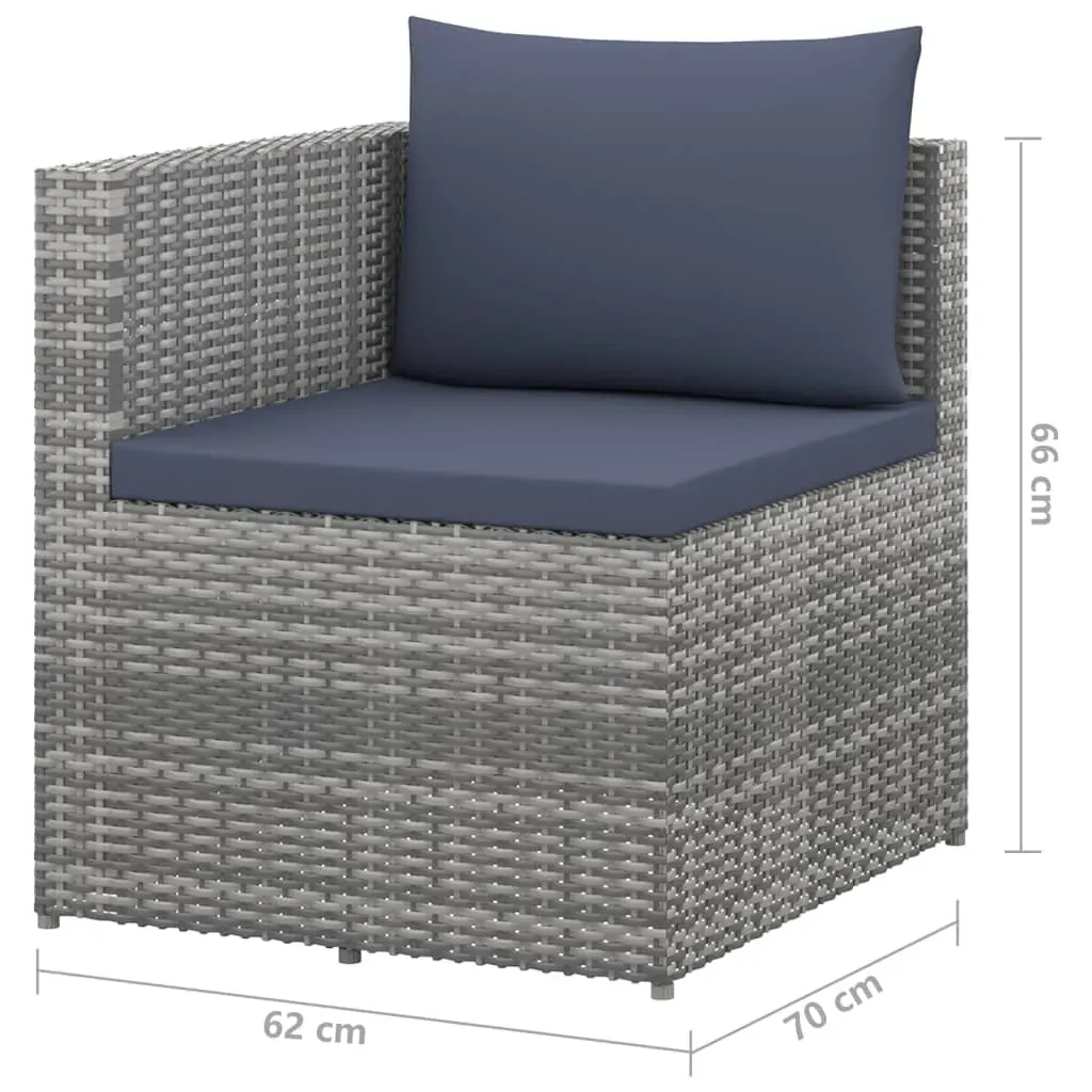 4 Piece Garden Lounge Set Poly Rattan Grey and Anthracite Price
