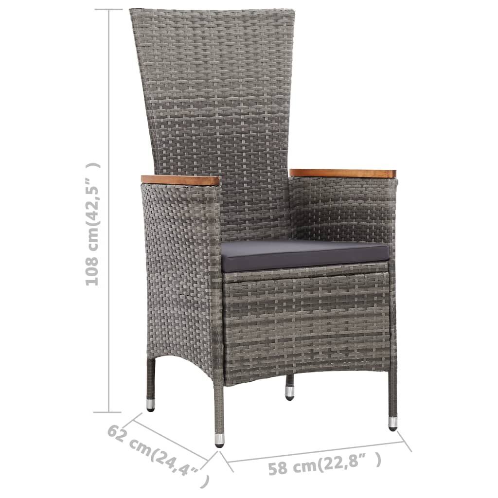 9 Piece Outdoor Dining Set with Cushions Poly Rattan Grey Price