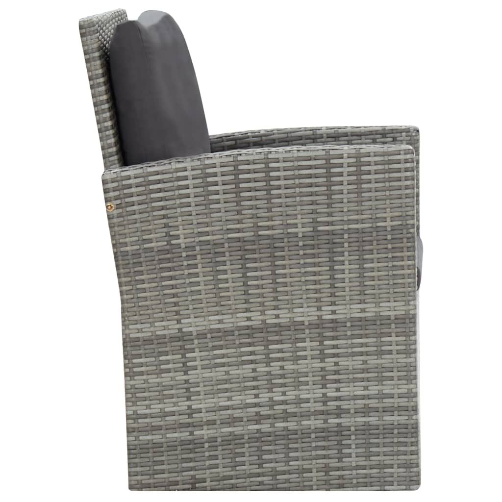 5 Piece Outdoor Dining Set with Cushions Poly Rattan Grey Price