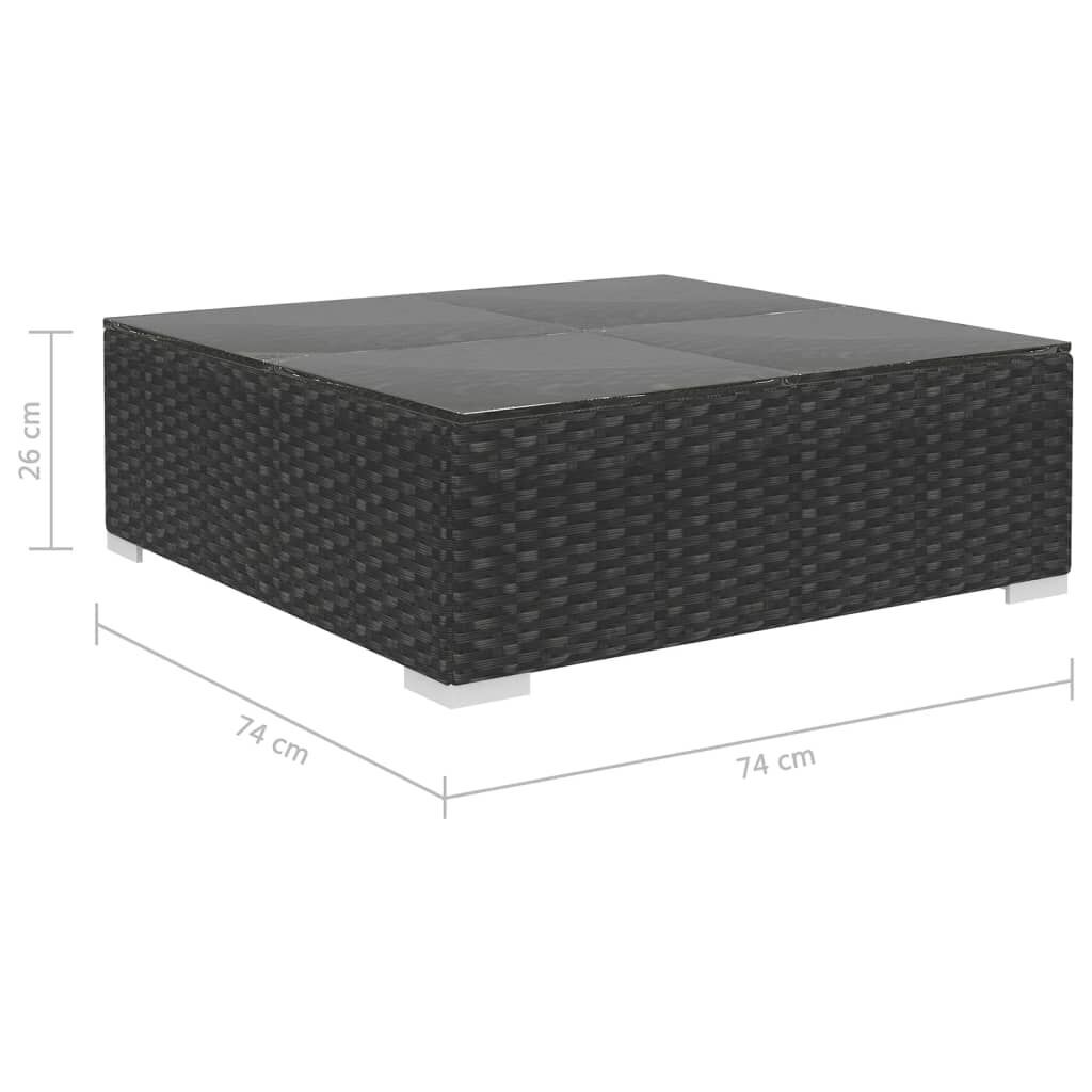 5 Piece Garden Lounge Set with Cushions Poly Rattan Black Price