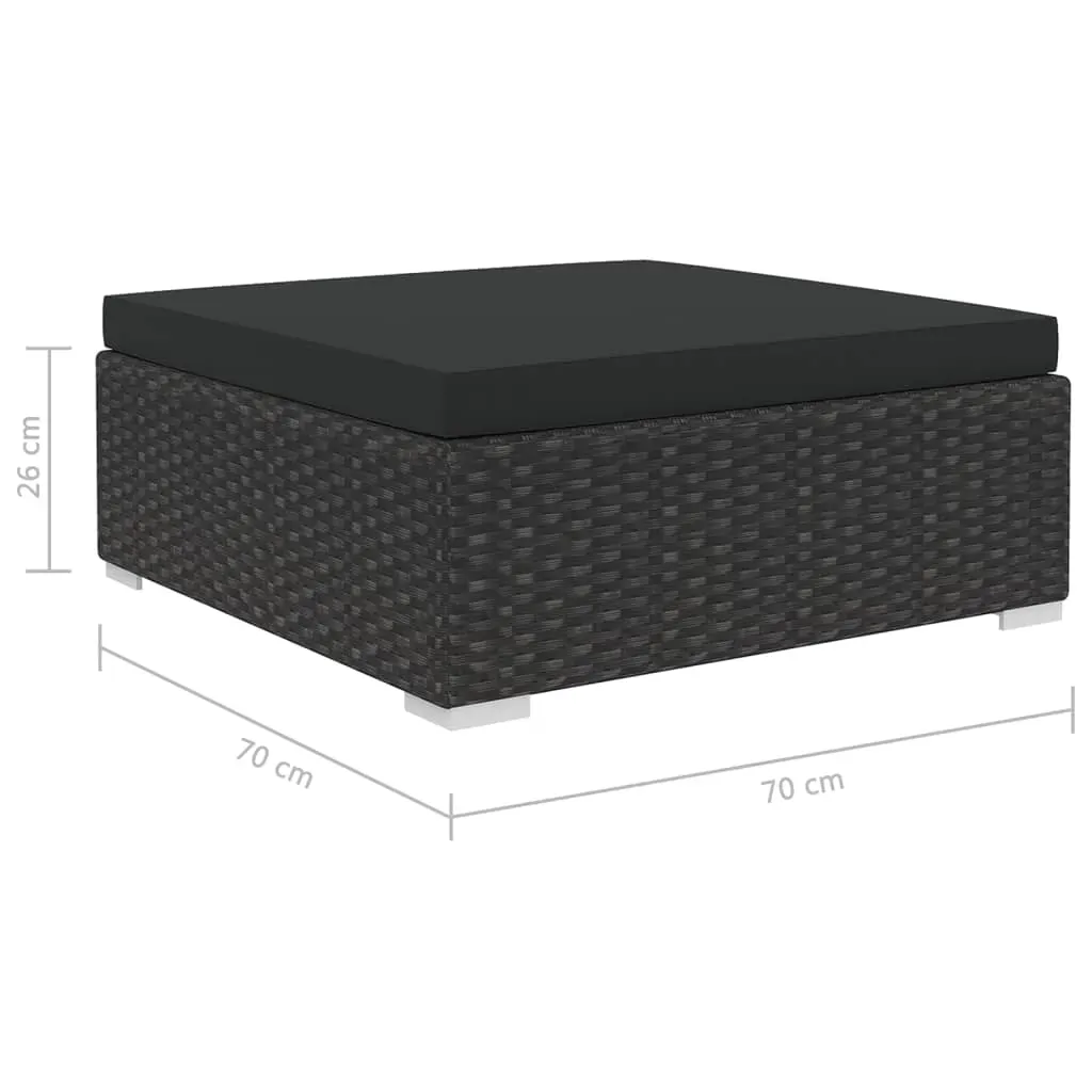 5 Piece Garden Lounge Set with Cushions Poly Rattan Black Price