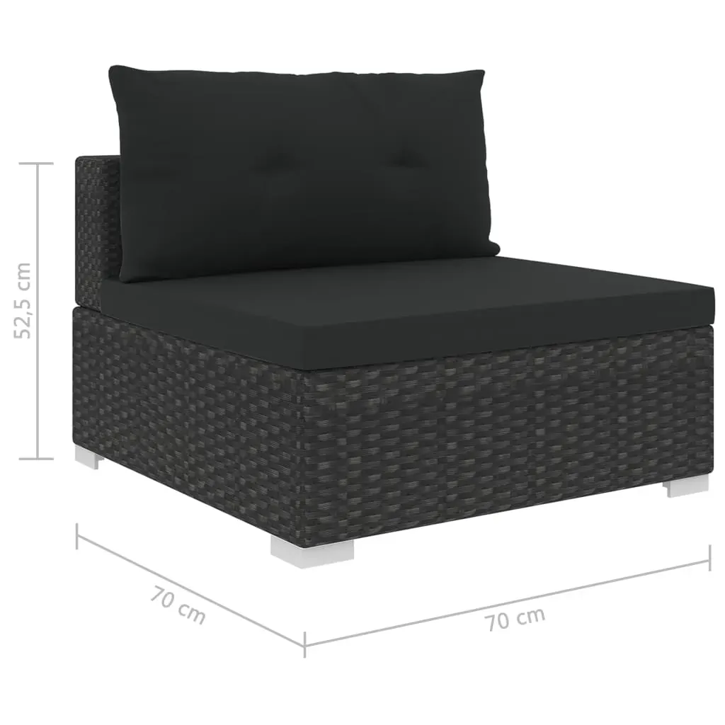 10 Piece Garden Lounge Set with Cushions Poly Rattan Black Price