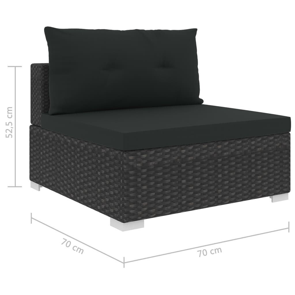 10 Piece Garden Lounge Set with Cushions Poly Rattan Black Price