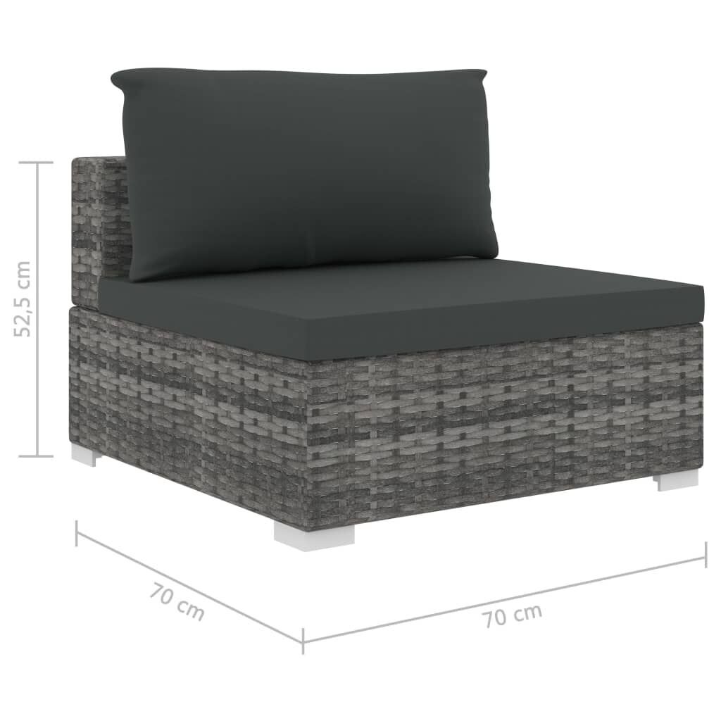 8 Piece Garden Lounge Set with Cushions Poly Rattan Grey Price