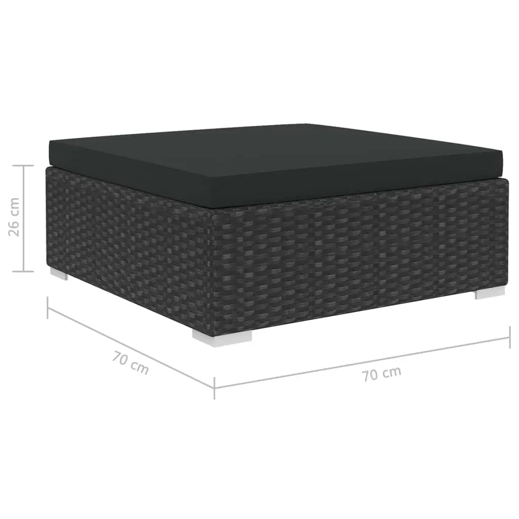 6 Piece Garden Lounge Set Black with Cushions Poly Rattan Price