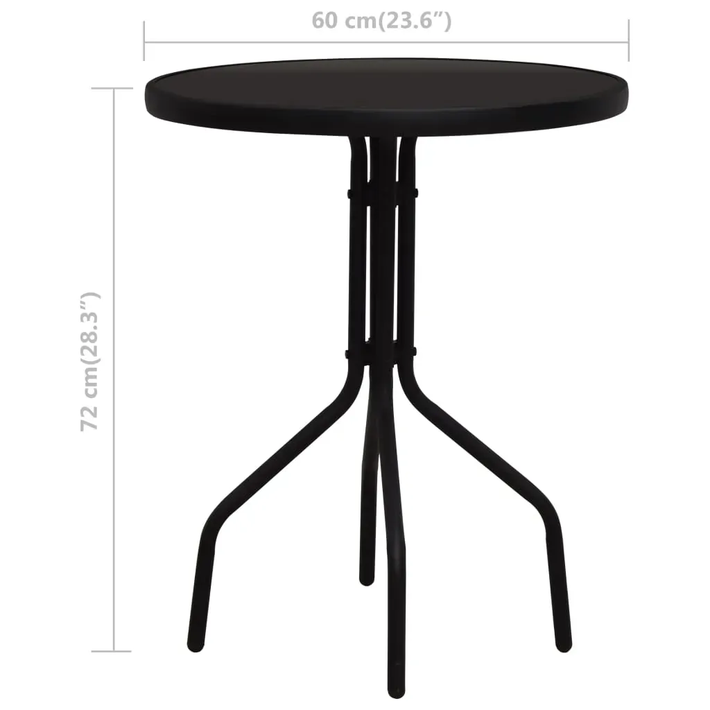 3 Piece Bistro Set PVC Rattan Black Price