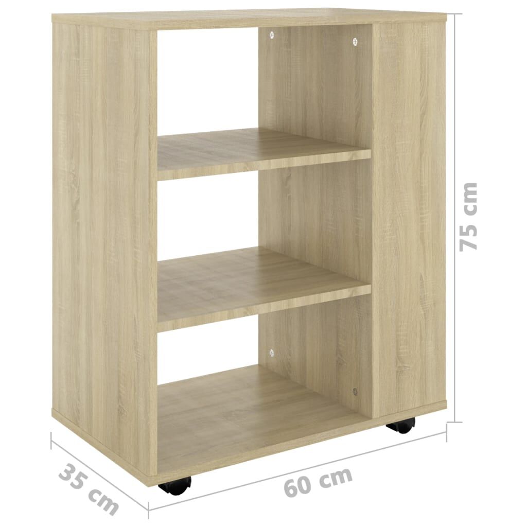 Rolling Cabinet Sonoma Oak 60x35x75 cm Engineered Wood Price