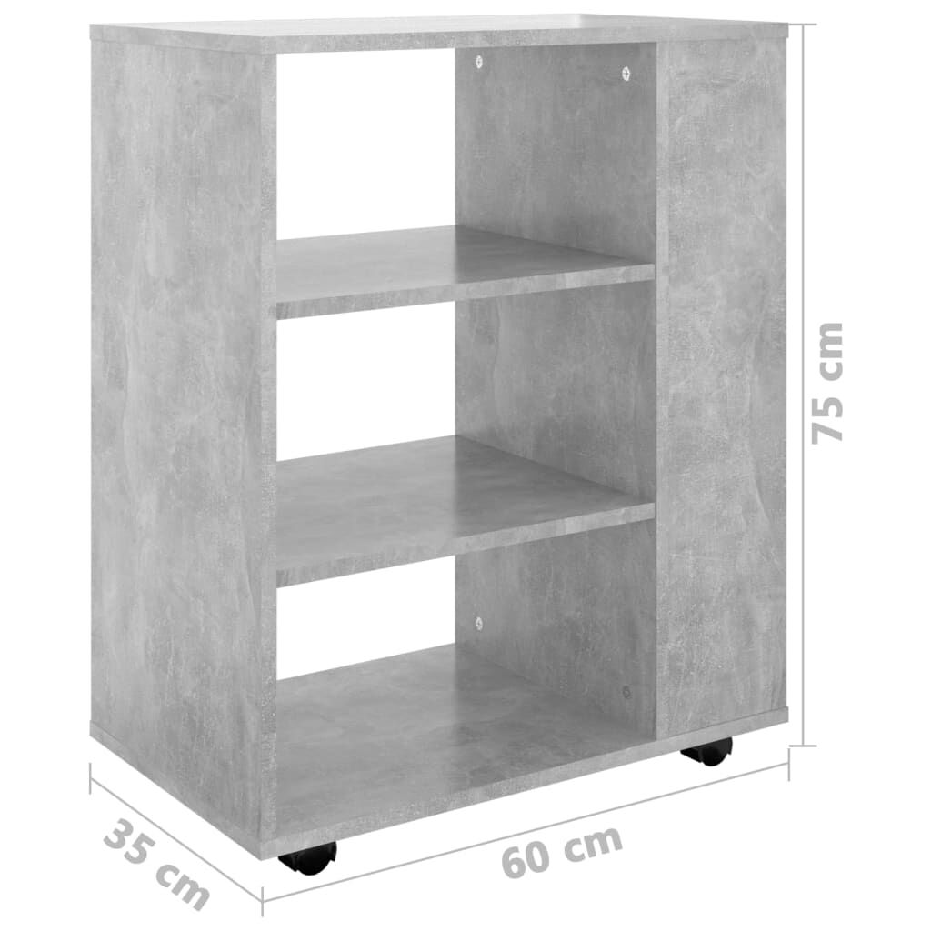 Rolling Cabinet Concrete Grey 60x35x75 cm Engineered Wood Price