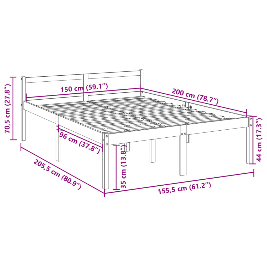 Senior Bed without Mattress 150x200 cm Price