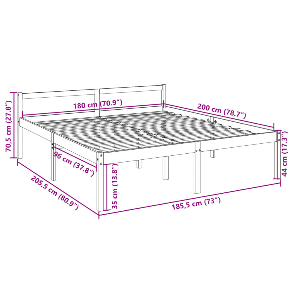 Senior Bed without Mattress 183x203 cm King Price