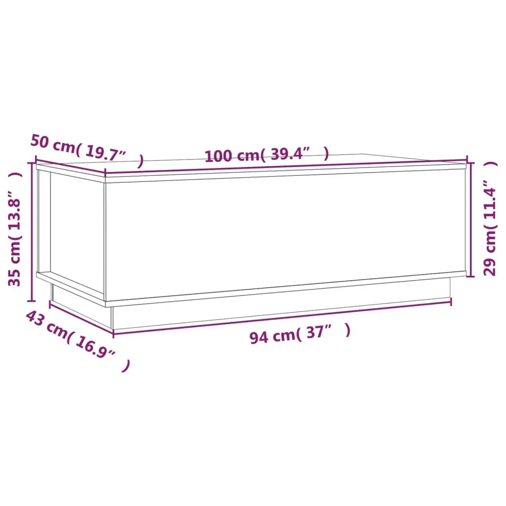 Coffee Table 100x50x35 cm Solid Wood Pine Price