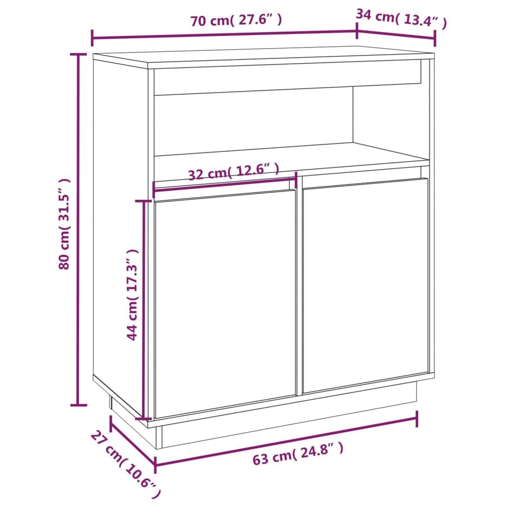 Sideboard 70x34x80 cm Solid Wood Pine Price