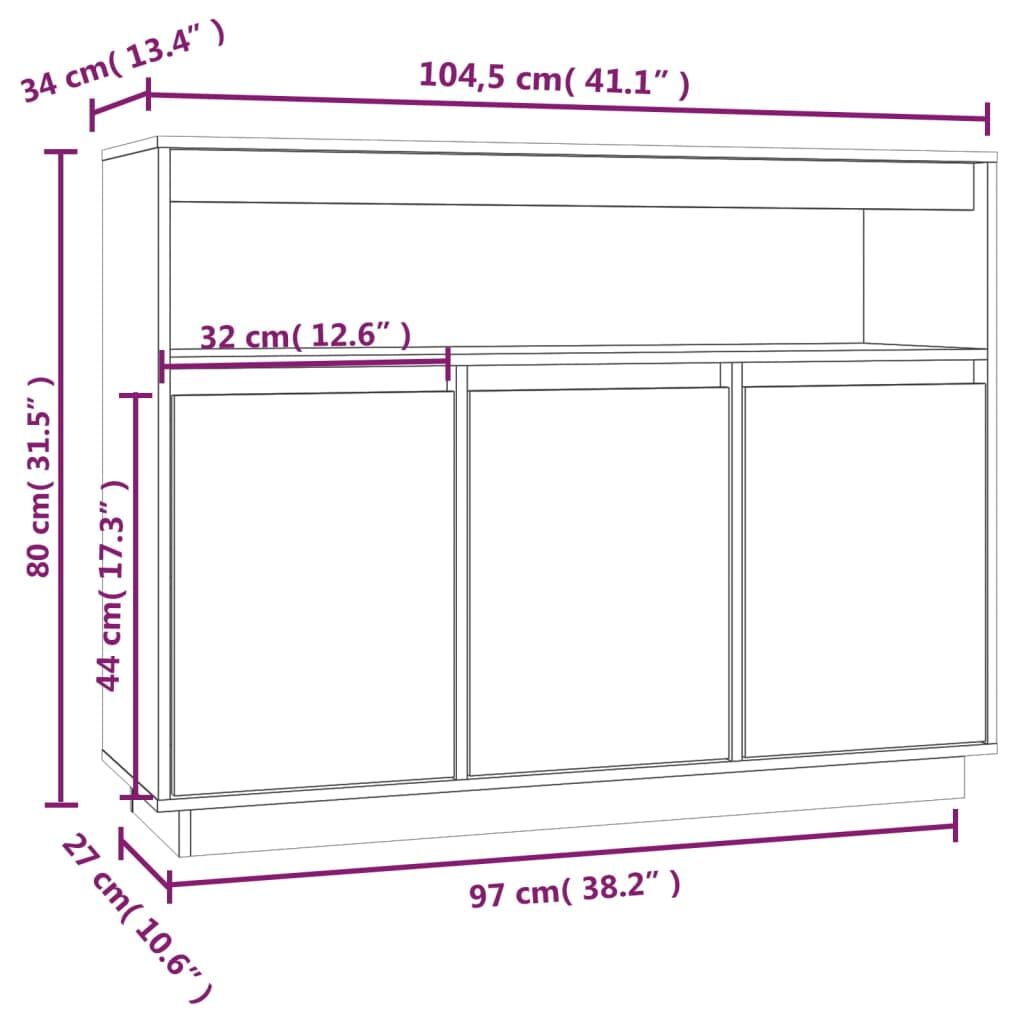 Sideboard 104.5x34x80 cm Solid Wood Pine Price