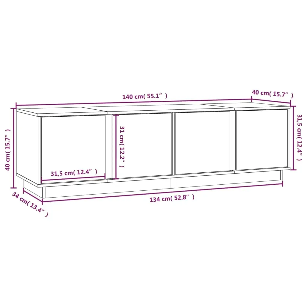 TV Cabinet 140x40x40 cm Solid Wood Pine Price