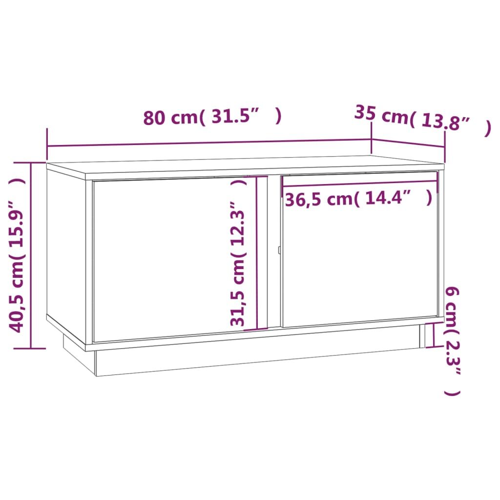 TV Cabinet 80x35x40.5 cm Solid Wood Pine Price