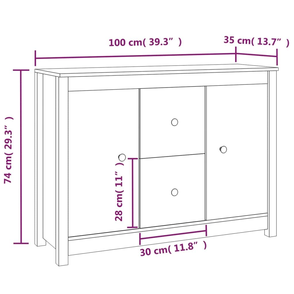 Sideboard 100x35x74 cm Solid Wood Pine Price