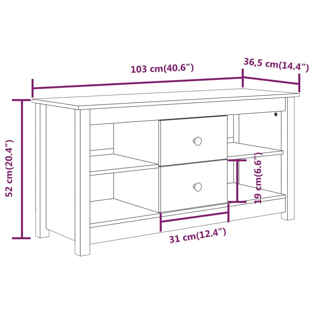 TV Cabinet 103x36.5x52 cm Solid Wood Pine Price
